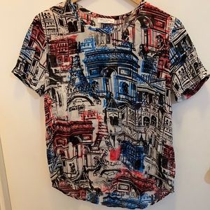 Equipment 100% silk short sleeve top